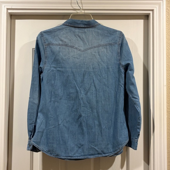 A.N.A Denim Button-Up Shirt with Embroidery size PM - Picture 4 of 4